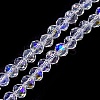 Electroplate Transparent Glass Beads Strands EGLA-YW0001-65A-1