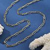 3.5MM 304 Stainless Steel Paperclip Chain Necklaces NJEW-T016-07G-2