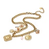 304 Stainless Steel & Acrylic Sun Moon Flower Pendant Necklaces for Women NJEW-G180-08G-2