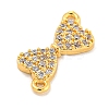 Brass Micro Pave Clear Cubic Zirconia Connector Charms KK-P275-36A-G-2