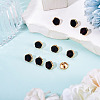 10Pcs 1-Hole Alloy Enamel Shank Buttons BUTT-TA0001-37-4