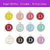 120Pcs 12 Colors Golden Plated Alloy Charms ENAM-SZ0001-64D-6