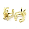 Brass Micro Pave Cubic Zirconia Cuff Earrings EJEW-C104-055G-2