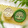 Golden Tone Round Wax Seal Brass Stamp Heads AJEW-M040-01G-P-1