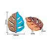 Transparent Resin & Walnut Wood Pendants RESI-CJ0001-80-2