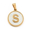 PVD Vacuum Plating 304 Stainless Steel with White Shell Pendants STAS-G268-01S-G-2