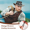 3Pcs 3 Styles PU Leather Men's Chain Belt with Alloy Horse Clasp & Star Bolo Tie & Adjustable Hat Band AJEW-GA0006-64-5