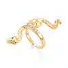 Snake Brass Micro Pave Cubic Zirconia Cup Peg Ring Settings LS-KK-N274-40G-1