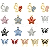 24Pcs 6 Styles Rack Plating Alloy Charms FIND-FS0003-09-1