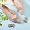 4Pcs 2 Colors Bowknot Alloy Rhinestone Shoe Decoration FIND-GO0002-33-4