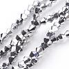 Electroplate Glass Beads Strands EGLA-S057-4-1
