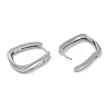 Clear Cubic Zirconia Hoop Earrings EJEW-L292-015P-2