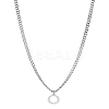 1Pc 304 Stainless Steel Letter Pendant Necklaces NJEW-LP0001-33O-P-1