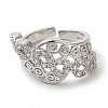 Infinity Clear Cubic Zirconia Wide Open Cuff Ring RJEW-L123-001P-2