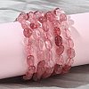 Natural Strawberry Quartz Beads Stretch Bracelets for Women BJEW-Z158-02D-01-1