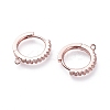 Brass Micro Pave Cubic Zirconia Huggie Hoop Earring Findings LS-ZIRC-G156-07RG-2