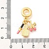 Brass Enamel Lipstick & Perfume European Dangle Charms KK-U048-05G-02-3