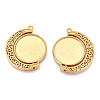 Non-Tarnish 304 Stainless Steel Rotatable Pendant Cabochon Settings STAS-N114-01G-1