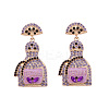 Zinc Alloy Rhinestone Dangle Stud Earrings FS-WG8FD93-08-1