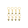 DICOSMETIC 8Pcs 2 Style Alloy & Brass Enamel Keychains KEYC-DC0001-14-6