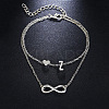 Alloy Infinity Heart Initial Charm Double Layer Anklets for Women FS-WG74AE6-26-1