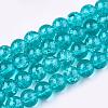 Crackle Glass Beads Strands X-CCG-Q001-4mm-06-1