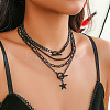 Gothic Alloy with Iron Pendant Multi Layered Chain Necklaces for Women FS-WG9D473-01-2