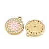 304 Stainless Steel with Enamel and Rhinestone Pendants STAS-Z166-12G-2