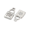 Brass Micro Pave Clear Cubic Zirconia Pendants KK-G492-03A-P-2