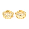 Crown Brass Clear Cubic Zirconia European Beads KK-B186-10G-1