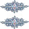 Flower Glitter Glass Hotfix Rhinestone FIND-WH0050-29B-1