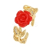 Flower Resin Cuff Rings RJEW-P155-01A-G-4