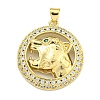 Brass Micro Pave Cubic Zirconia Pendants KK-K354-08G-G-1
