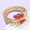 Snake Alloy Rhinestone Bangles for Women LS-BJEW-G085-01G-01-2