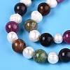 Dyed Natural White Jade Round & Natural Cultured Freshwater Pearl Grooved Potato Beads Strands PEAR-N019-04-4