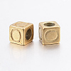 304 Stainless Steel Large Hole Letter European Beads STAS-H428-01G-O-2