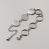 Flat Round Stainless Steel Link Chain Bracelet Making FIND-WH0161-44P-2