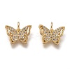 Brass Micro Pave Clear Cubic Zirconia Charms ZIRC-B002-47G-1