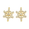 Brass Pave Clear Cubic Zirconia Helm Connector Charms KK-C114-11G-1