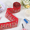 5 Yards Polyester Embroidery Flower Ribbon OCOR-CY0001-17D-3
