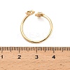 Flower Brass Micro Pave Cubic Zirconia Cup Peg Ring Settings for Half-drilled Beads KK-NH0009-01G-3
