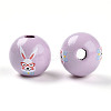 Easter Theme Printed Wood Beads WOOD-T032-22R-2
