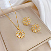 Brass Micro Pave Cubic Zirconia Pendant Necklace & Stud Earrings WG7AC39-07-1