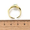 Square Brass Cat Eye Cuff Rings RJEW-G344-01G-6