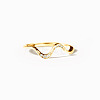 Wave Shaped 925 Sterling Silver Micro Pave Clear Cubic Zirconia Finger Rings FS-WG6021D-06-1
