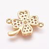 Brass Micro Pave Cubic Zirconia Links ZIRC-E118-13-3