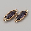 Golden Plated Brass Pave Glass Connector Charms FIND-WH0110-728G-08-2