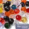 Faceted Rondelle Transparent Glass Beads GLAA-YW0004-13B-1