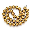 Non-magnetic Synthetic Hematite Beads Strands G-S096-12mm-2-2