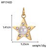 304 Stainless Steel Micro Pave Clear Cubic Zirconia Charms CU-OY001-43G-2